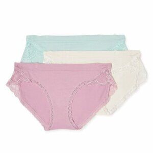 Secret Treasures 3-Pack Seamless Stretch Lace Trim Bikini Panties –  Various